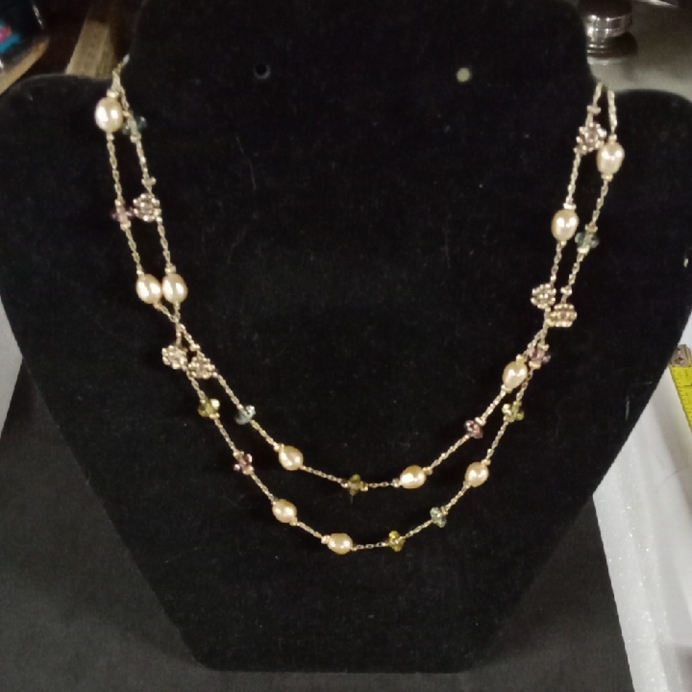 Premier Design Flower-Pearl Necklace #A232